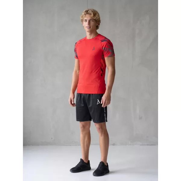 Hochwertiges Funktions-Kompressions-T-Shirt mit kurzen Ärmeln für Herren ALTISPORT VOJ/ALM039TR04 ROT 