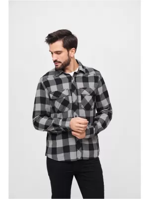 Hemd BRANDIT CHECKED BD4002 SCHWARZ/HOLZKOHLE