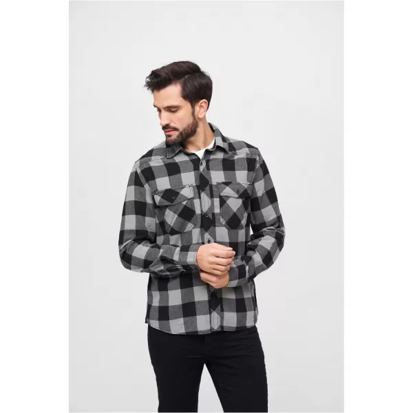  Hemd BRANDIT CHECKED BD4002 SCHWARZ/HOLZKOHLE 