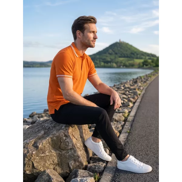  Herren-T-Shirt mit Kragen ALTISPORT NoPrint NP/ALM912 ORANGE 