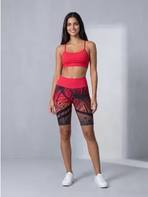 Hochwertige Damen-Funktionsleggings oberhalb des Knies ALTISPORT VOJ/ALW045LEG02 ROT UND SCHWARZ