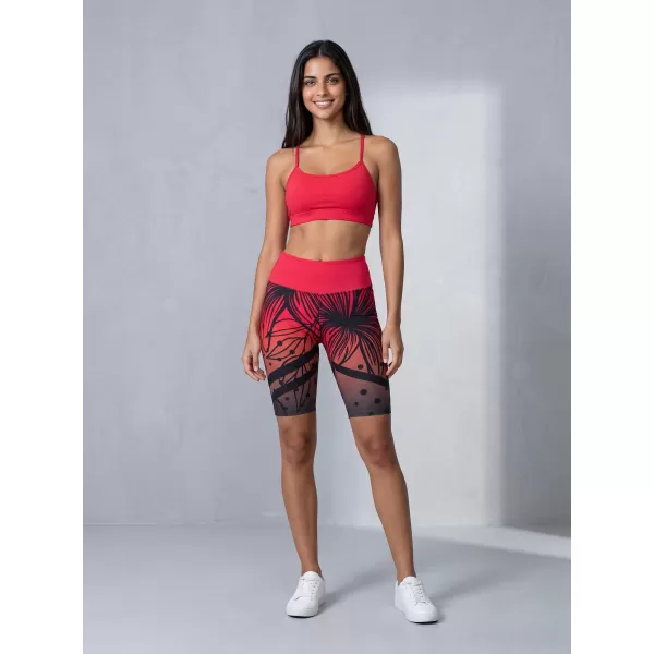  Hochwertige Damen-Funktionsleggings oberhalb des Knies ALTISPORT VOJ/ALW045LEG02 ROT UND SCHWARZ 