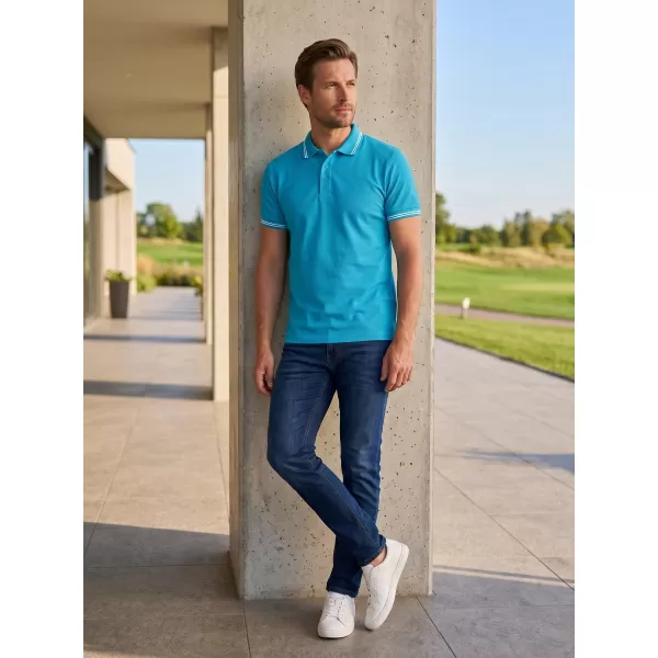  Herren-T-Shirt mit Kragen ALTISPORT NoPrint NP/ALM912 TÜRKIS 