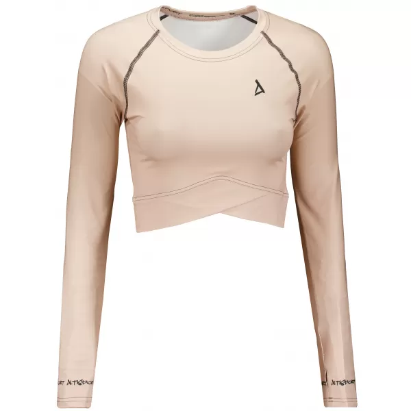 Hochwertiges Funktions-Crop-Top mit langen Ärmeln für Damen ALTISPORT VOJ/ALW000TR04 BRAUN 