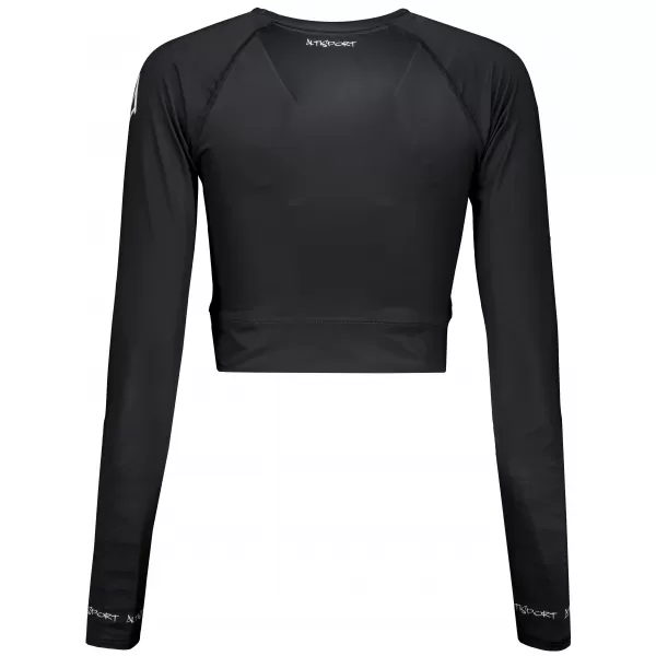  Hochwertiges Funktions-Crop-Top mit langen Ärmeln für Damen ALTISPORT VOJ/ALW000TR04 SCHWARZ 