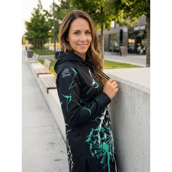  Hochwertiges Funktions-Sweatshirt für Damen ALTISPORT VOJ/ALW035MI03 SCHWARZ/TÜRKIS 