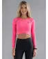 Hochwertiges Funktions-Crop-Top mit langen Ärmeln für Damen ALTISPORT VOJ/ALW000TR04 FLUO-ROSA