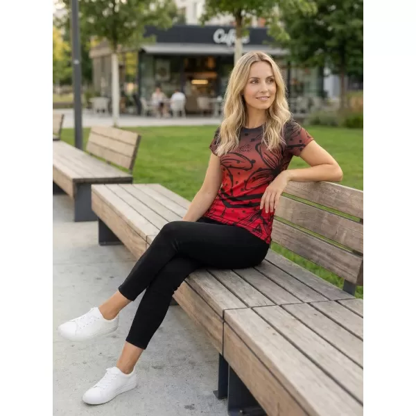  Hochwertiges Funktions-T-Shirt für Damen ALTISPORT VOJ/ALW045TR01 ROT UND SCHWARZ 