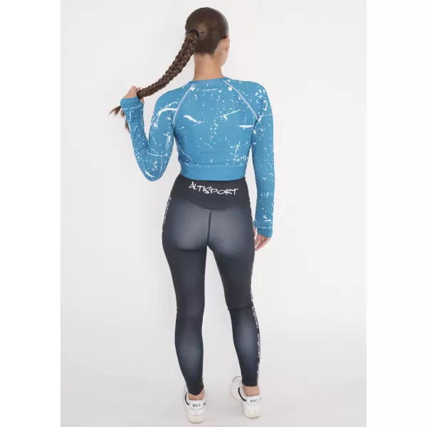  Hochwertiges Funktions-Crop-Top mit langen Ärmeln für Damen ALTISPORT VOJ/ALW034TR04 SMARAGD 