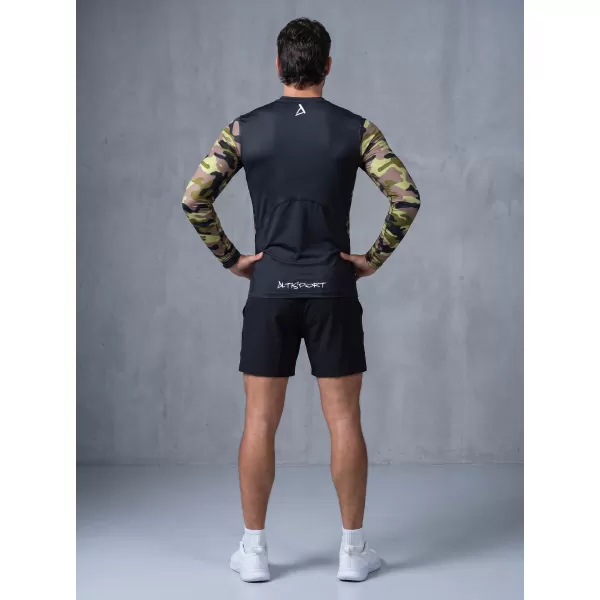  Funktionelle Kompression von Männern t -Shirt Premium ALTISPORT VOJ/ALM038TR03 SCHWARZ -GREEN 