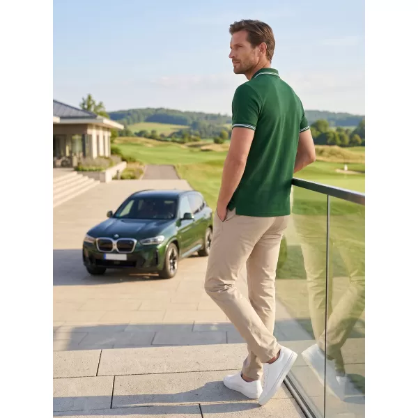  Herren-T-Shirt mit Kragen ALTISPORT NoPrint NP/ALM912 DUNKELGRÜN 