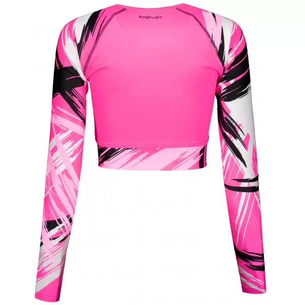  Hochwertiges Funktions-Crop-Top mit langen Ärmeln für Damen ALTISPORT VOJ/ALW039TR04 FLUO-ROSA 