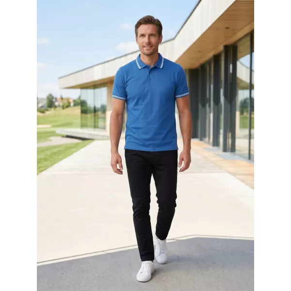  Herren-T-Shirt mit Kragen ALTISPORT NoPrint NP/ALM912 AZURBLAU 