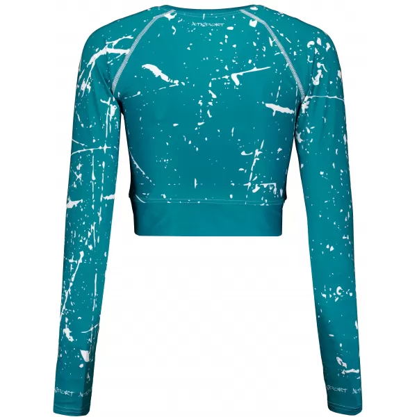  Hochwertiges Funktions-Crop-Top mit langen Ärmeln für Damen ALTISPORT VOJ/ALW034TR04 SMARAGD 