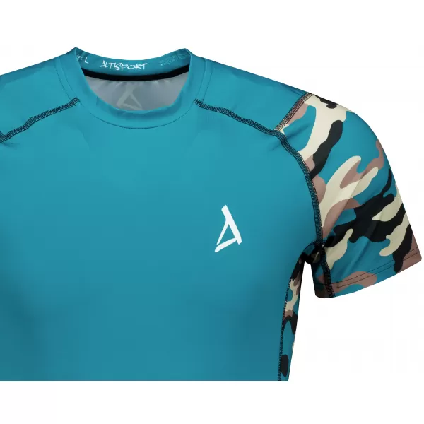  Hochwertiges Funktions-Kompressions-T-Shirt mit kurzen Ärmeln für Herren ALTISPORT VOJ/ALM038TR04 KEROSIN/BRAUN 