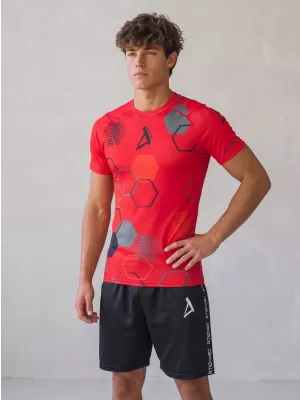 Hochwertiges Funktions-Kompressions-T-Shirt mit kurzen Ärmeln für Herren ALTISPORT VOJ/ALM037TR04 ROT