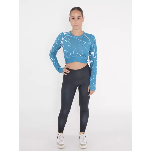  Hochwertiges Funktions-Crop-Top mit langen Ärmeln für Damen ALTISPORT VOJ/ALW034TR04 SMARAGD 