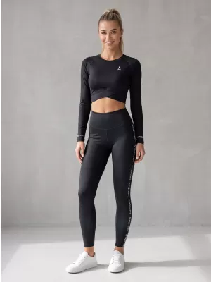 Hochwertiges Funktions-Crop-Top mit langen Ärmeln für Damen ALTISPORT VOJ/ALW000TR04 SCHWARZ