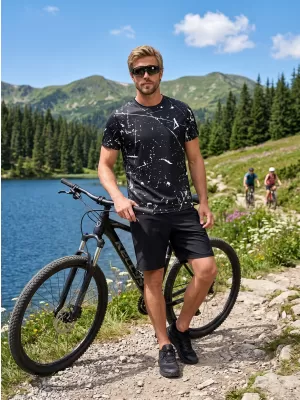 Funktionelles Premium-T-Shirt für Herren ALTISPORT VOJ/ALM034TR01 SCHWARZ
