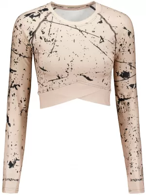 Hochwertiges Funktions-Crop-Top mit langen Ärmeln für Damen ALTISPORT VOJ/ALW034TR04 BRAUN