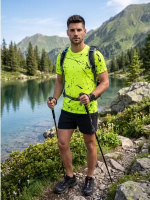Funktionelles Premium-T-Shirt für Herren ALTISPORT VOJ/ALM034TR01 NEON GELB