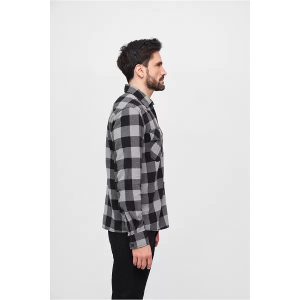  Hemd BRANDIT CHECKED BD4002 SCHWARZ/HOLZKOHLE 