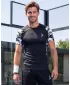Hochwertiges Funktions-Kompressions-T-Shirt mit kurzen Ärmeln für Herren ALTISPORT VOJ/ALM038TR04 SCHWARZ UND WEIß