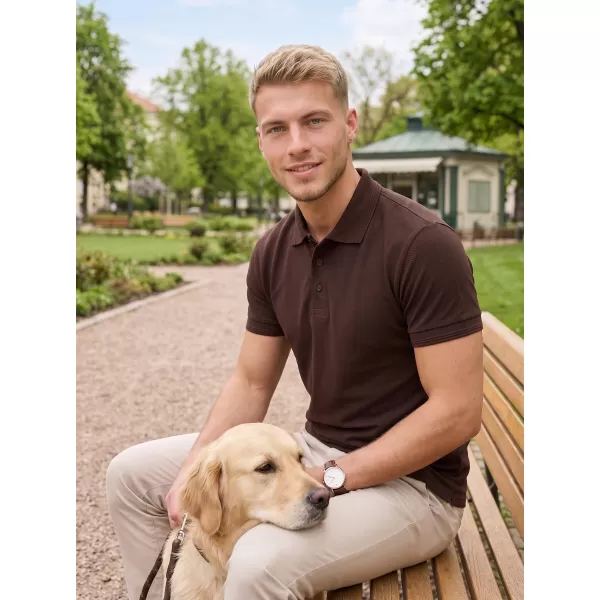  Herren-T-Shirt mit Kragen ALTISPORT NoPrint NP/ALM302 KAFFEE 