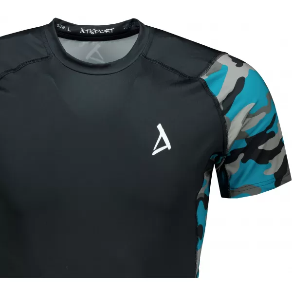  Hochwertiges Funktions-Kompressions-T-Shirt mit kurzen Ärmeln für Herren ALTISPORT VOJ/ALM038TR04 KEROSIN/SCHWARZ 