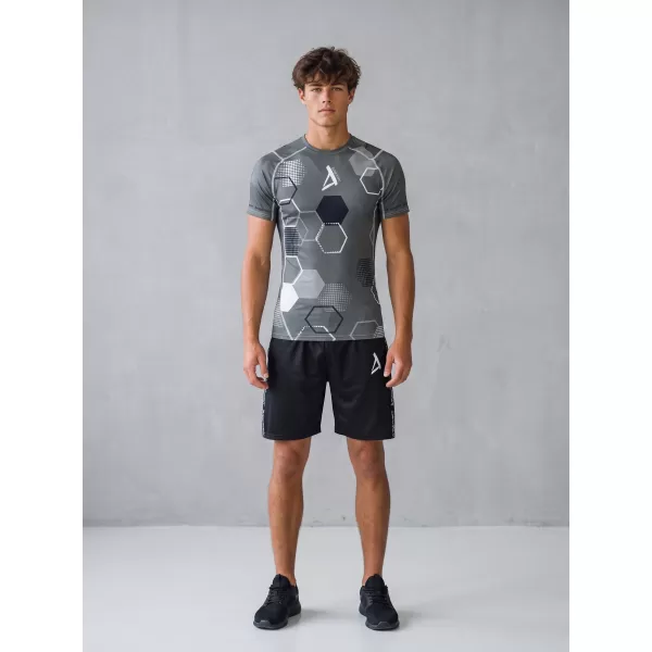  Hochwertiges Funktions-Kompressions-T-Shirt mit kurzen Ärmeln für Herren ALTISPORT VOJ/ALM037TR04 GRAU 