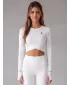 Hochwertiges Funktions-Crop-Top mit langen Ärmeln für Damen ALTISPORT VOJ/ALW000TR04 WEIß