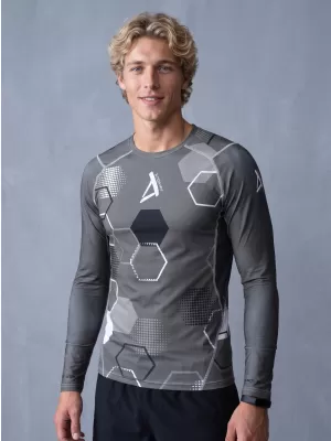 Hochwertiges funktionelles Kompressions-T-Shirt für Herren ALTISPORT VOJ/ALM037TR03 GRAU
