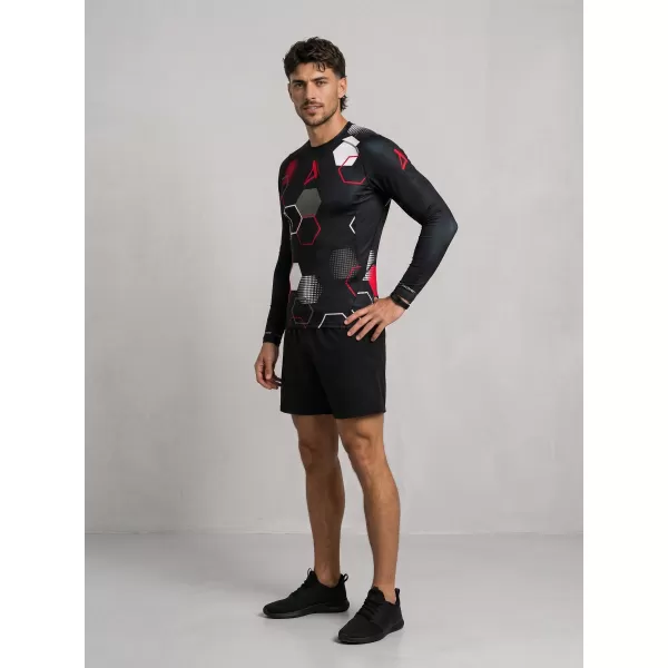  Hochwertiges funktionelles Kompressions-T-Shirt für Herren ALTISPORT VOJ/ALM037TR03 SCHWARZ UND ROT 