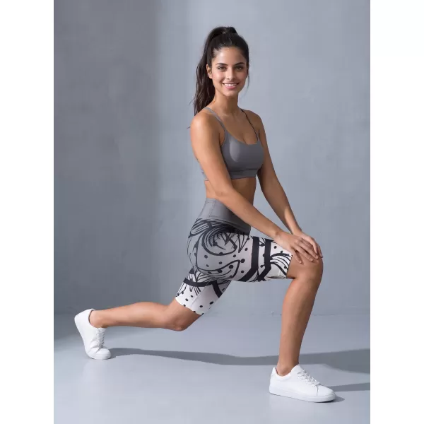  Hochwertige Damen-Funktionsleggings oberhalb des Knies ALTISPORT VOJ/ALW045LEG02 SCHWARZ UND WEIß 