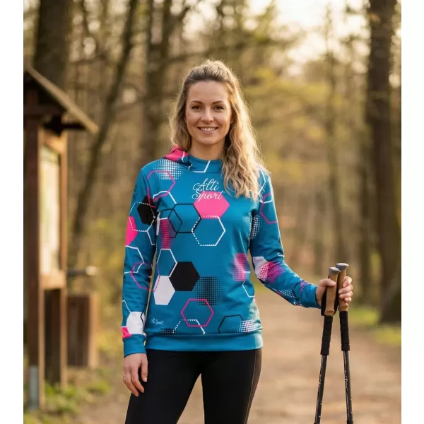  Hochwertiges Funktions-Sweatshirt für Damen ALTISPORT VOJ/ALW037MI01 KEROSIN/ROSA 