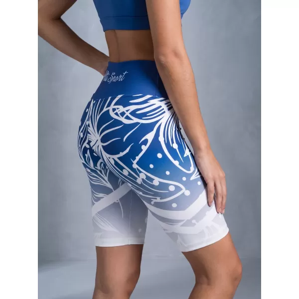  Hochwertige Damen-Funktionsleggings oberhalb des Knies ALTISPORT VOJ/ALW045LEG02 MARINEBLAU/WEIß 