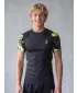 Hochwertiges Funktions-Kompressions-T-Shirt mit kurzen Ärmeln für Herren ALTISPORT VOJ/ALM039TR04 SCHWARZ UND GELB