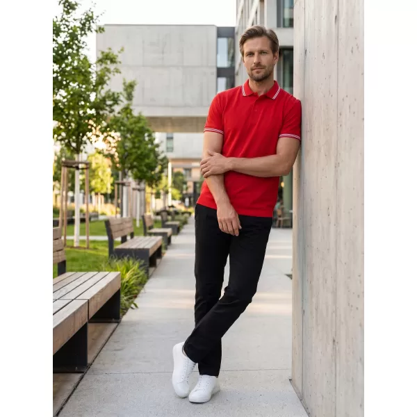  Herren-T-Shirt mit Kragen ALTISPORT NoPrint NP/ALM912 ROT 