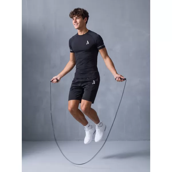  Hochwertiges Funktions-Kompressions-T-Shirt mit kurzen Ärmeln für Herren ALTISPORT VOJ/ALM000TR04 SCHWARZ 