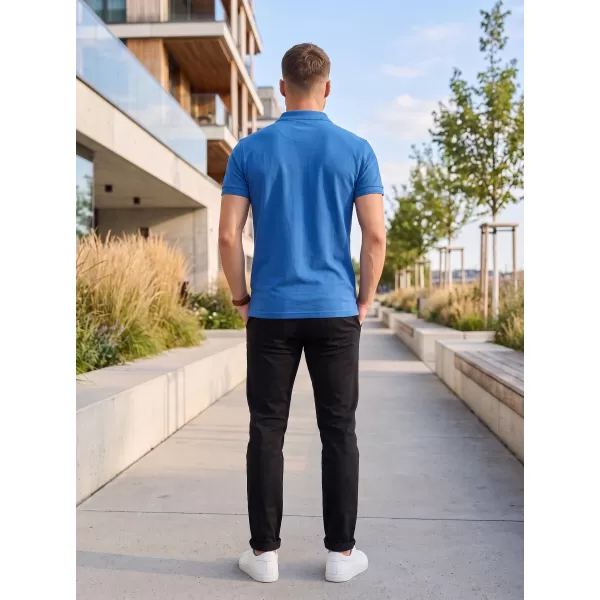  Herren-T-Shirt mit Kragen ALTISPORT NoPrint NP/ALM302 AZURBLAU 