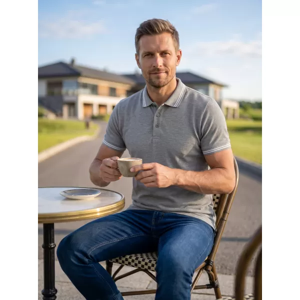  Herren-T-Shirt mit Kragen ALTISPORT NoPrint NP/ALM912 DUNKELGRAUE HIGHLIGHTS 