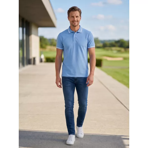  Herren-T-Shirt mit Kragen ALTISPORT NoPrint NP/ALM912 HIMMELBLAU 