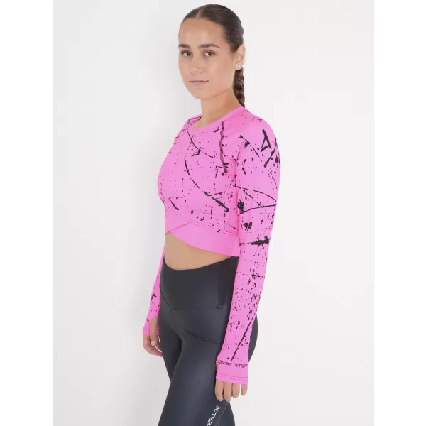  Hochwertiges Funktions-Crop-Top mit langen Ärmeln für Damen ALTISPORT VOJ/ALW034TR04 FLUO-ROSA 