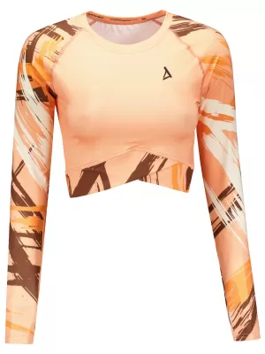 Hochwertiges Funktions-Crop-Top mit langen Ärmeln für Damen ALTISPORT VOJ/ALW039TR04 ORANGE
