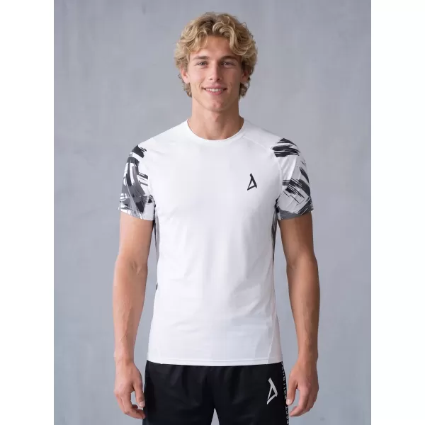  Hochwertiges Funktions-Kompressions-T-Shirt mit kurzen Ärmeln für Herren ALTISPORT VOJ/ALM039TR04 WEIß 
