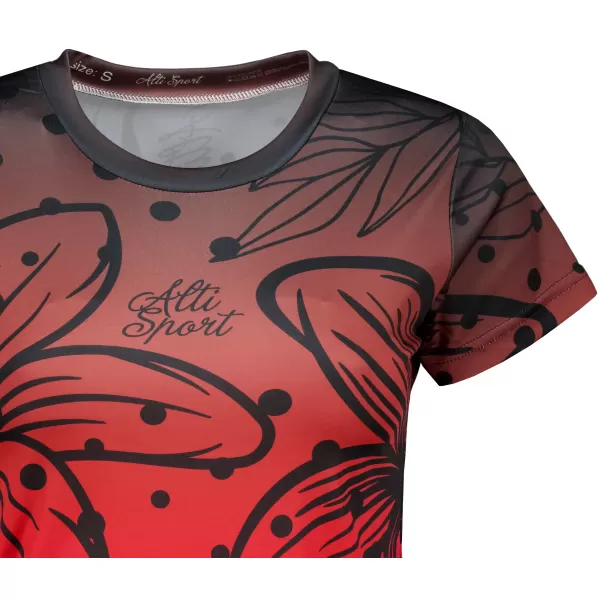  Hochwertiges Funktions-T-Shirt für Damen ALTISPORT VOJ/ALW045TR01 ROT UND SCHWARZ 