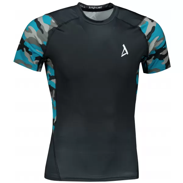  Hochwertiges Funktions-Kompressions-T-Shirt mit kurzen Ärmeln für Herren ALTISPORT VOJ/ALM038TR04 KEROSIN/SCHWARZ 