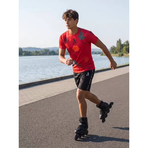  Hochwertiges Funktions-Kompressions-T-Shirt mit kurzen Ärmeln für Herren ALTISPORT VOJ/ALM037TR04 ROT 