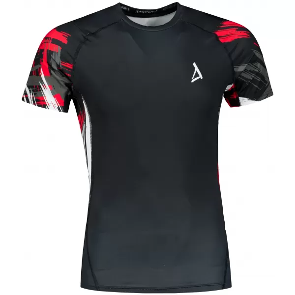  Hochwertiges Funktions-Kompressions-T-Shirt mit kurzen Ärmeln für Herren ALTISPORT VOJ/ALM039TR04 SCHWARZ UND ROT 