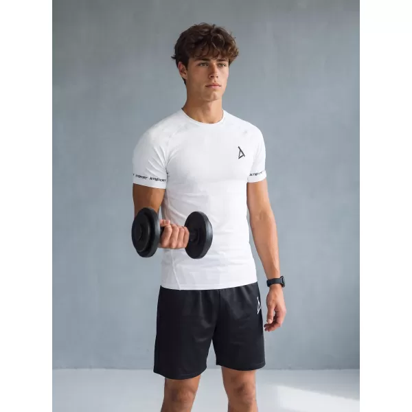  Hochwertiges Funktions-Kompressions-T-Shirt mit kurzen Ärmeln für Herren ALTISPORT VOJ/ALM000TR04 WEIß 